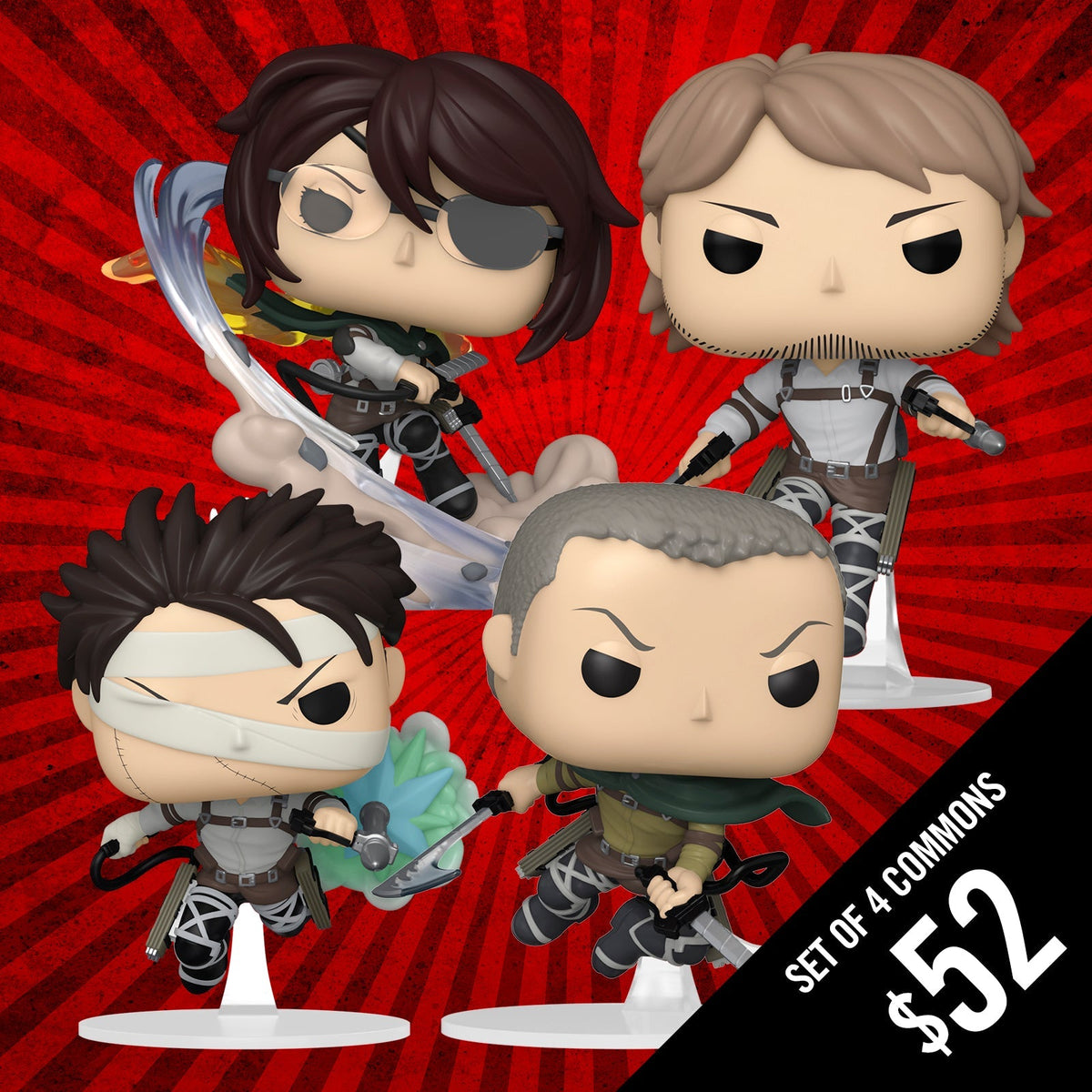 Pre-Order: Funko Pop! Attack On Titan S7: Set of 4 Commons