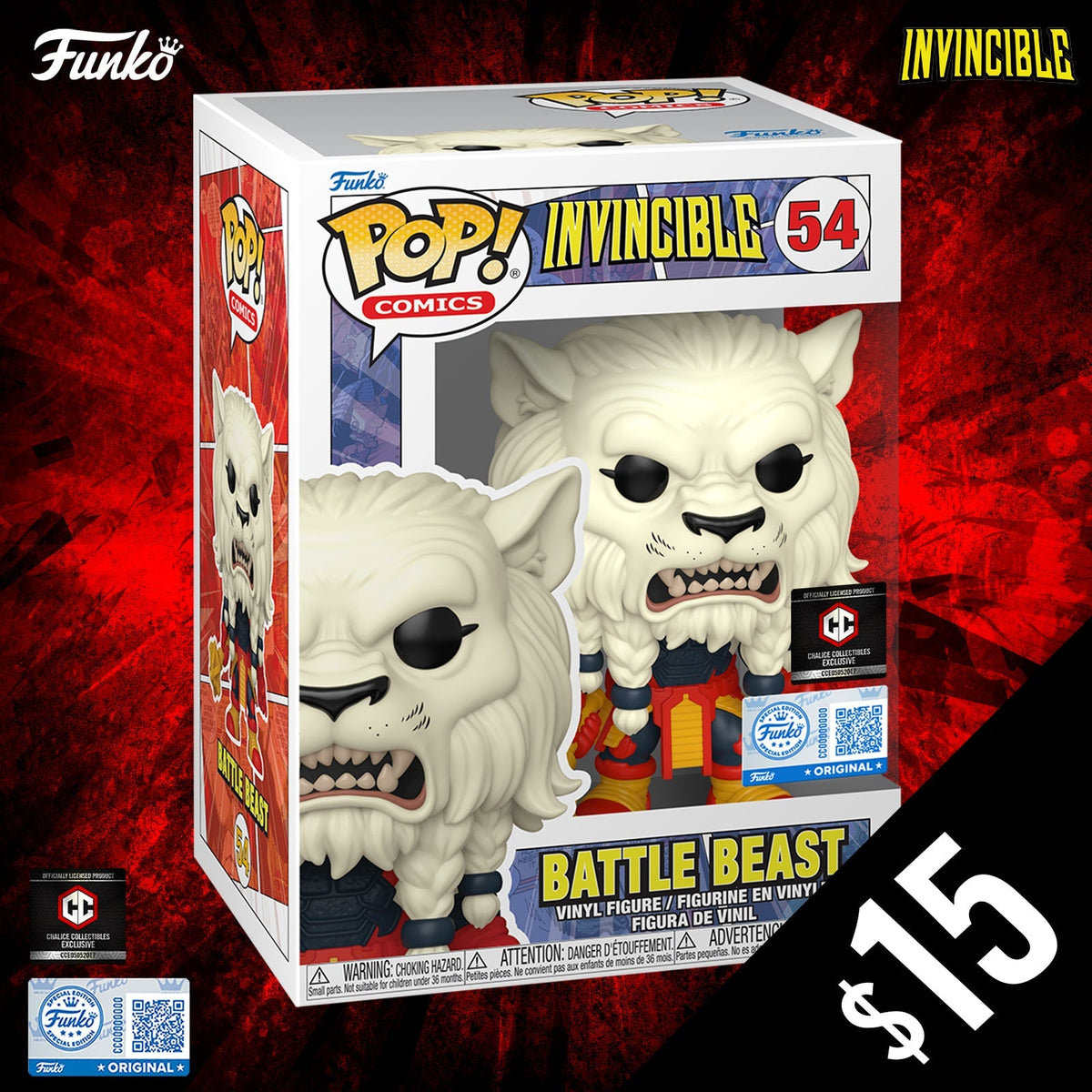 Funko Pop! Chalice Exclusive: Invincible - Battle Beast #54 (Non-Chase)