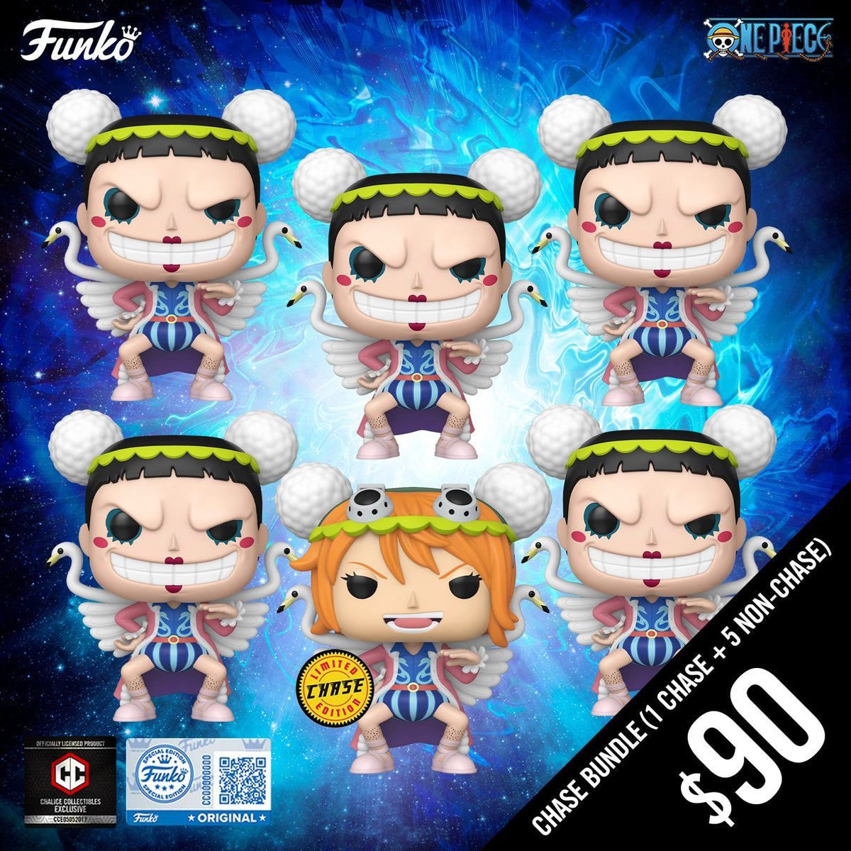 Funko Pop! Chalice Exclusive: One Piece S14: Bon Clay #2235 (6-Pop Guaranteed Chase Bundle)