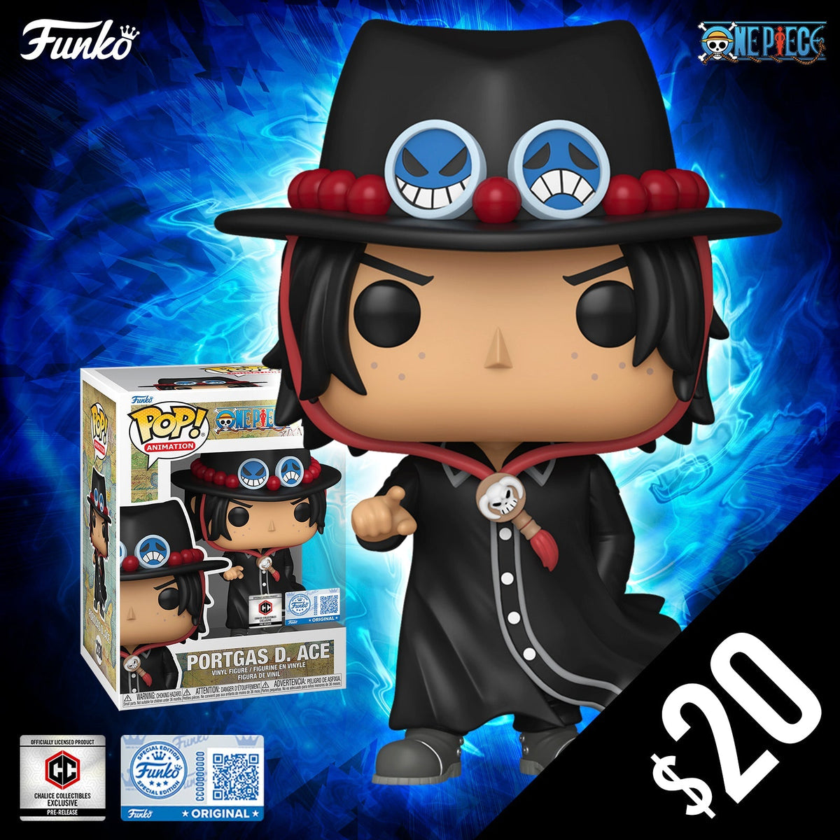 Pre-Order: Funko Pop! Chalice Exclusive: One Piece S12: Portgas D. Ace #2130 (PR)