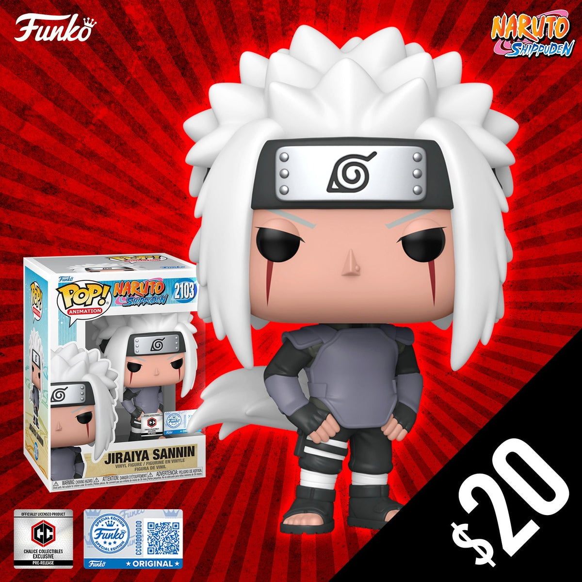 Pre-Order: Funko Pop! Chalice Exclusive: Naruto Shippuden S15: Jiraiya Sannin #2013 (PR)