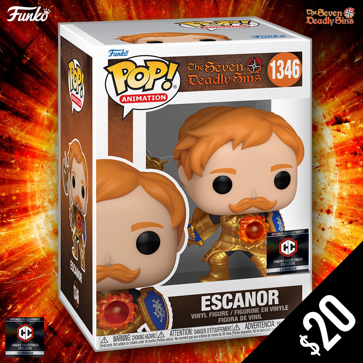Funko Pop! Chalice Exclusive: The Seven Deadly Sins: Escanor #1346 (Metallic)