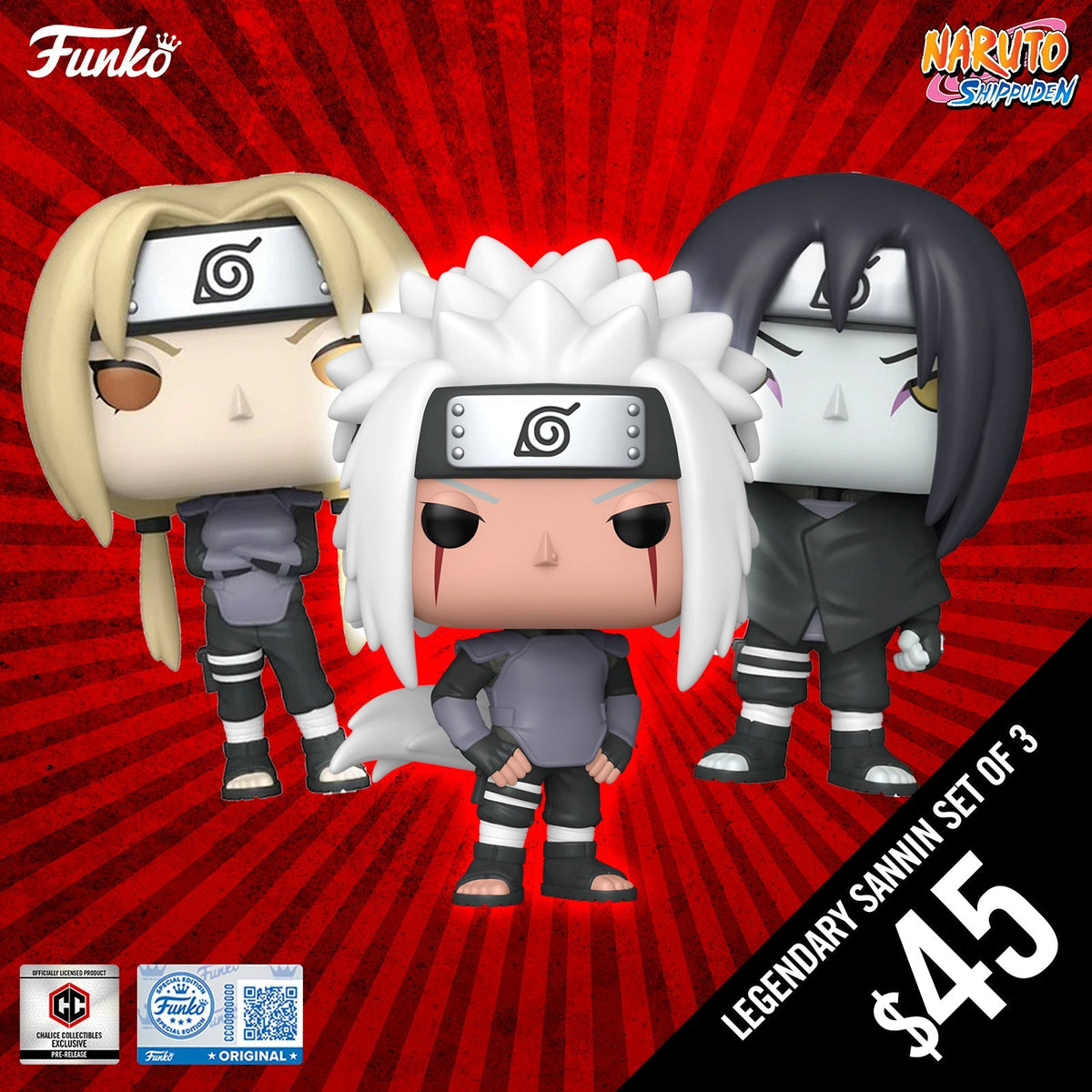 Pre-Order: Funko Pop! Naruto Shippuden S15: Legendary Sannin Set of 3