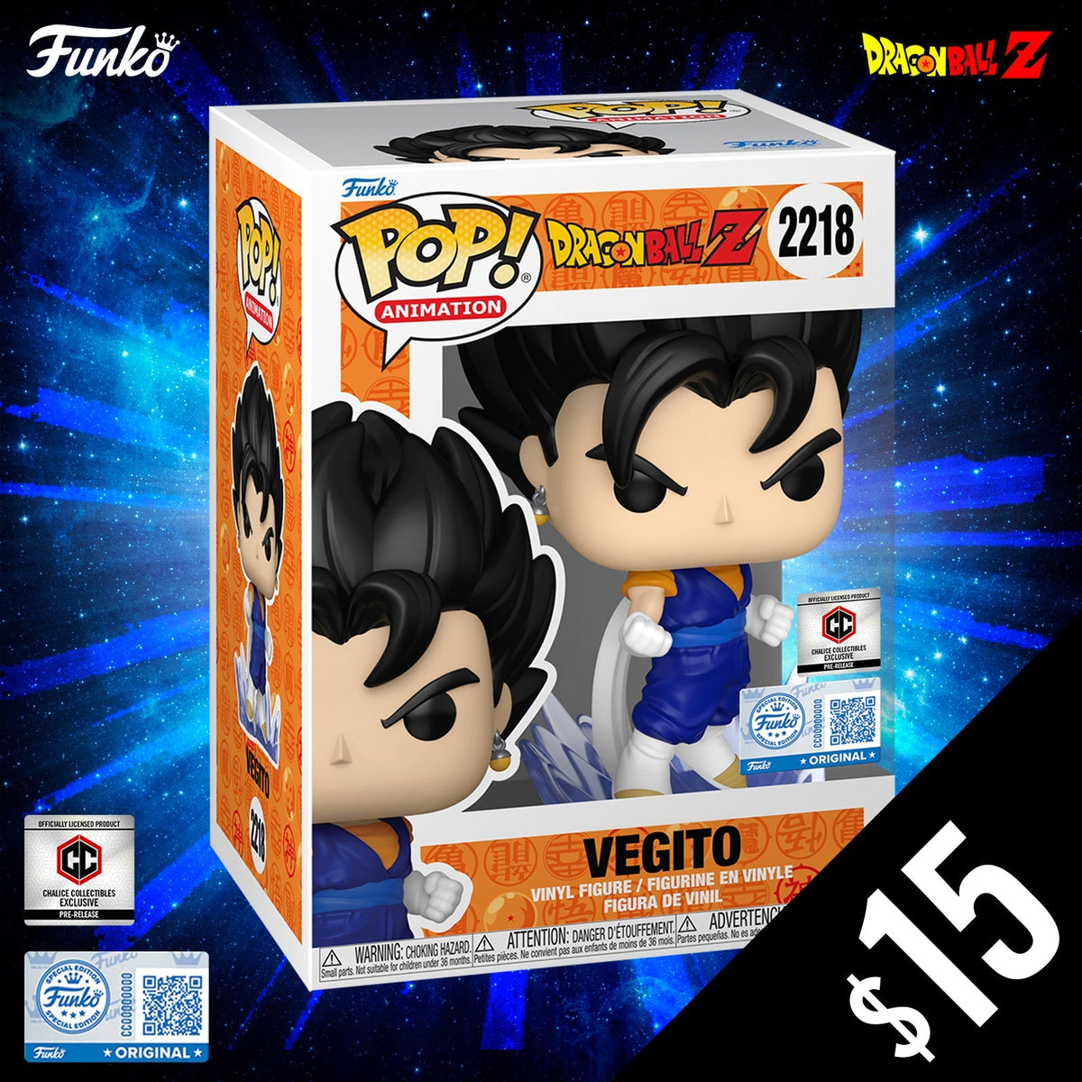 Pre-Order: Funko Pop! Chalice Exclusive Dragon Ball Z: Vegito #2218 (Non-Chase) (PR)