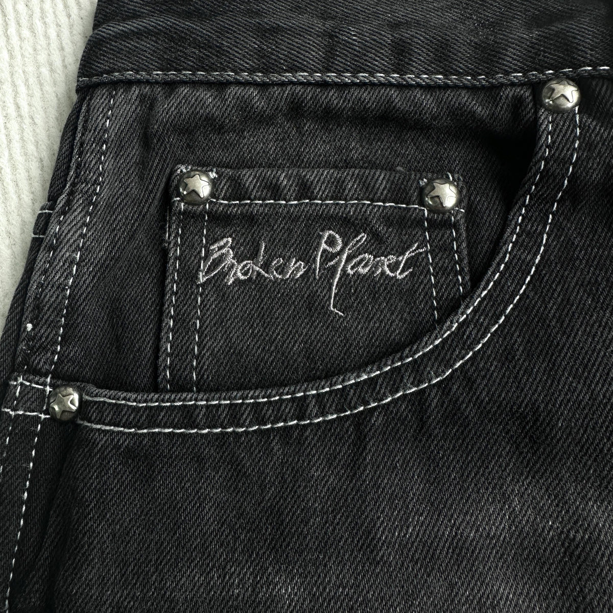 Broken P Denim Jeans Shorts