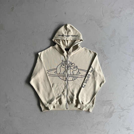Broken P Planet Zip Up Hoodie