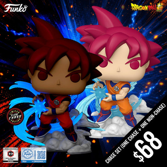 Pre-Order: Funko Pop! Chalice Exclusive: DBS: Super Saiyan God Goku  #2491 (Chase plus Non-Chase) (PR)