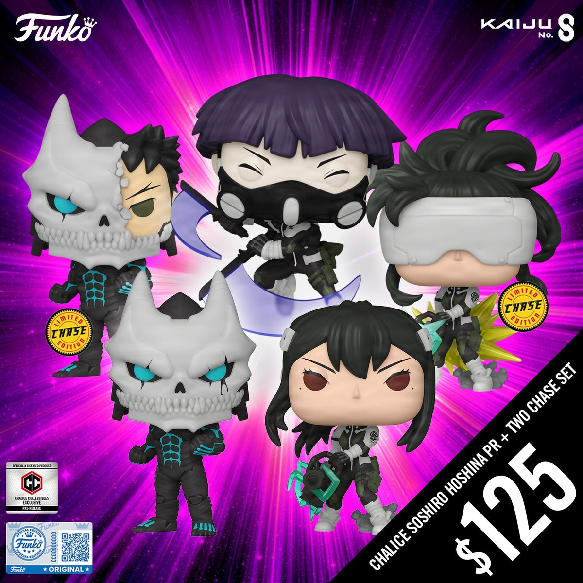 Pre-Order: Funko Pop! Kaiju No.8 S1: Soshiro + 2 Chase Bundles (5 Pops)
