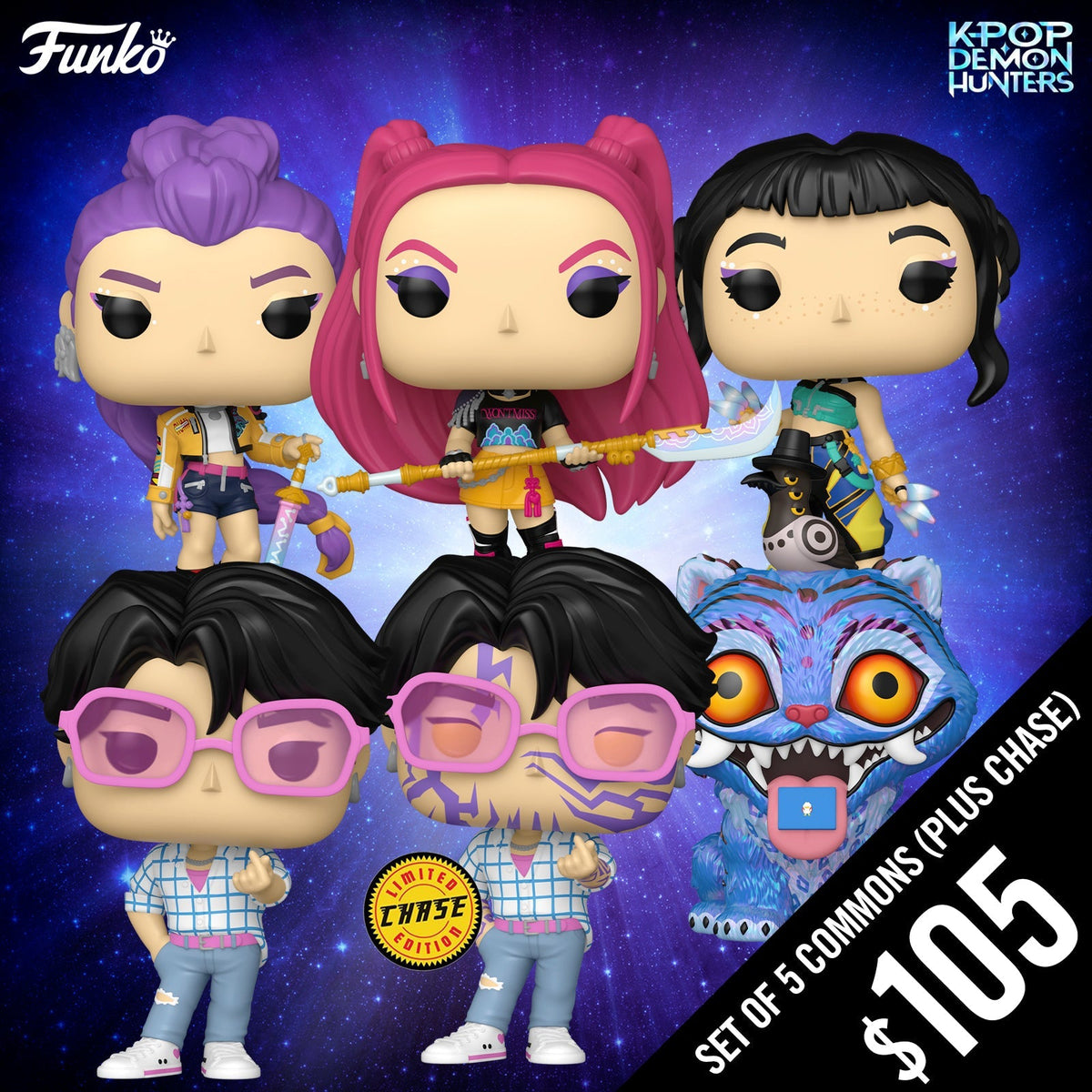 Pre-Order: Funko Pop! KPop Demon Hunter: Super Bundle of 6 pops (Includes Chase)