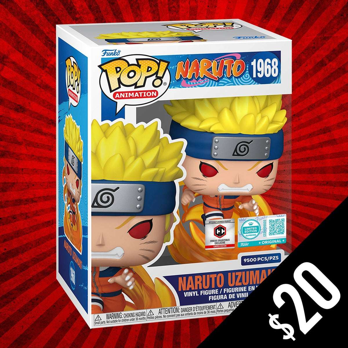 Funko Pop! Chalice Exclusive: Naruto:  Naruto Uzumaki #1968 (LE9500)