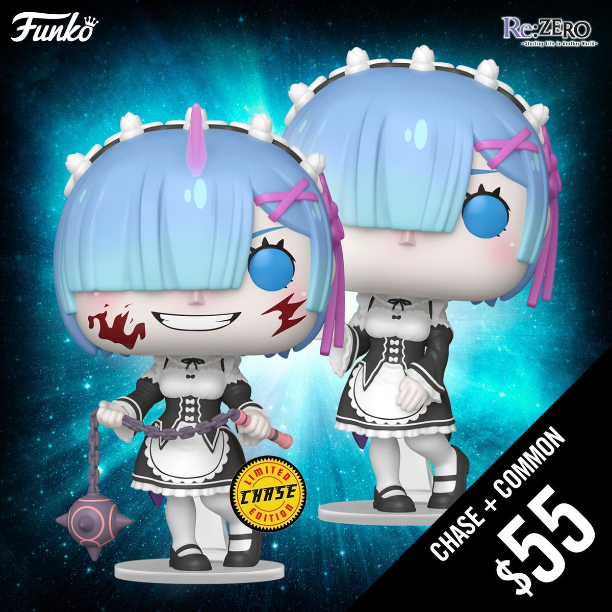 Pre-Order: Funko Pop! Re:Zero S1: Rem (Chase + Common)