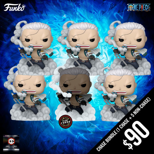 Funko Pop! Chalice Exclusive: One Piece S10: Smoker #1914 (6-Pop Guaranteed Chase Bundle)