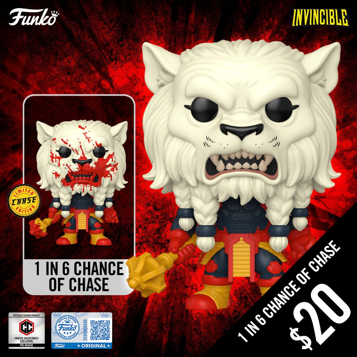 Pre-Order: Funko Pop! Chalice Exclusive: Invincible - Battle Beast #54 (1 in 6 chance of Chase) (PR)