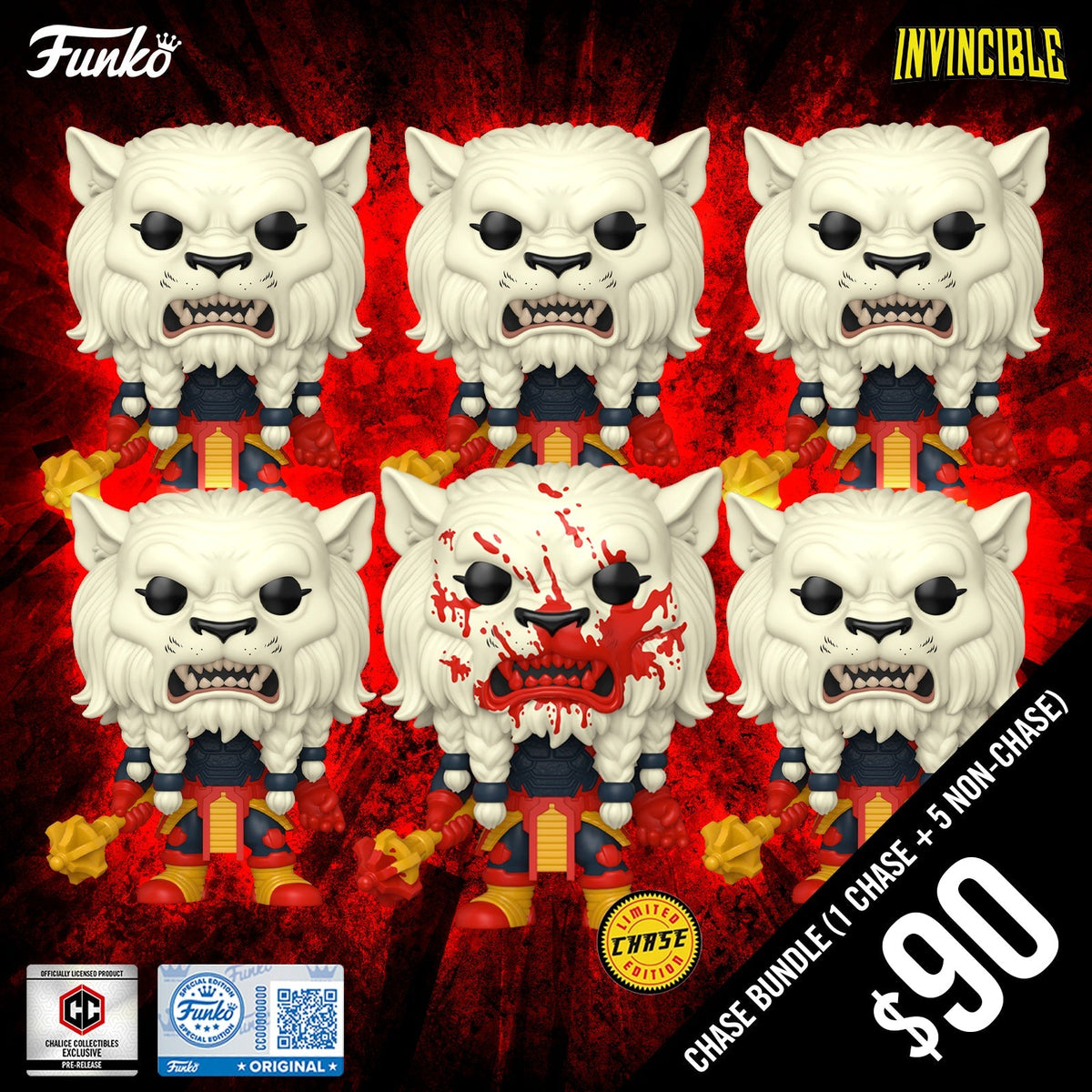 Pre-Order: Funko Pop! Chalice Exclusive: Invincible - Battle Beast #54 (6-Pop Guaranteed Chase Bundle) (PR)
