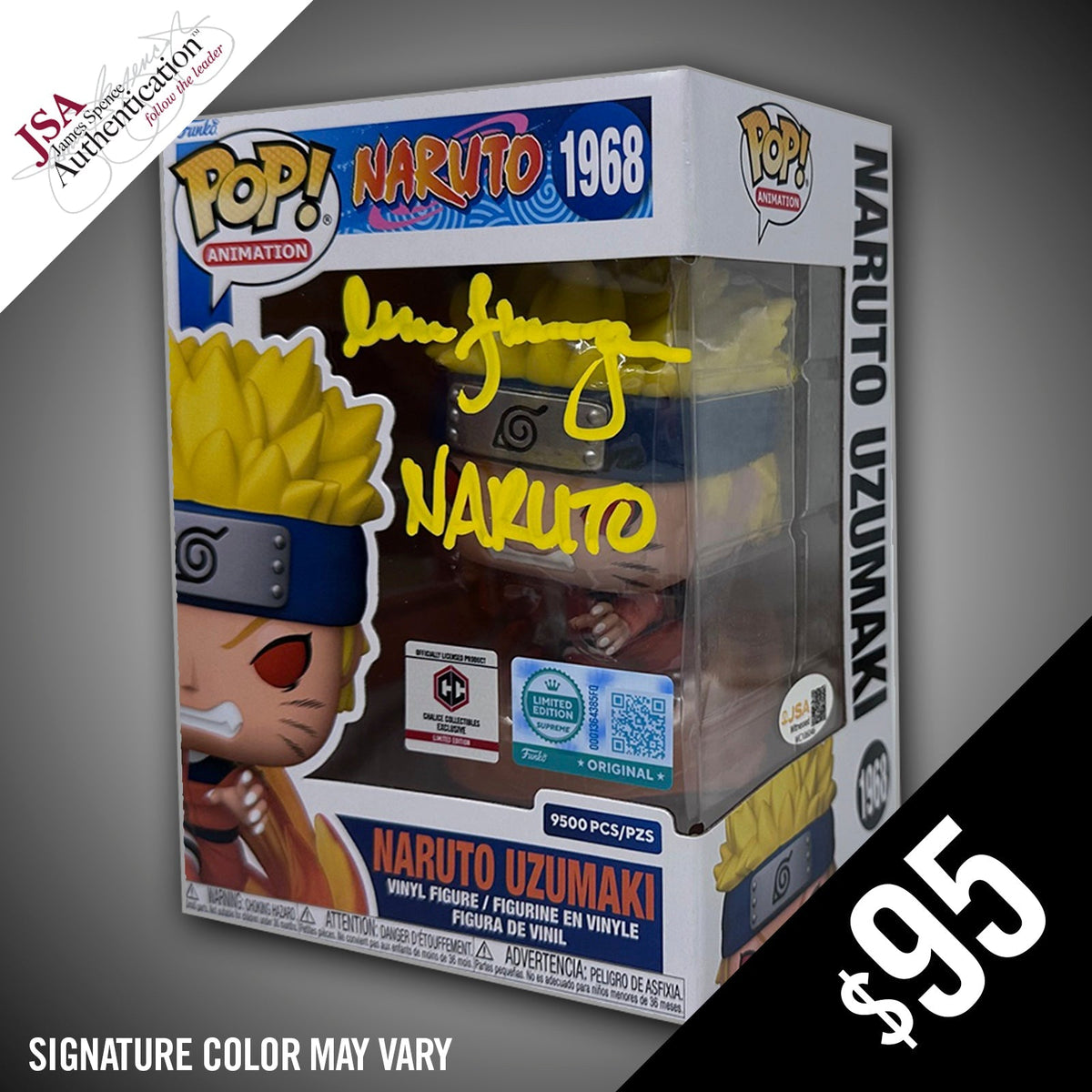 Funko Pop! Naruto: Naruto Chalice Exclusive LE9500 #1968 - SIGNED by Maile Flanagan (JSA Certified)